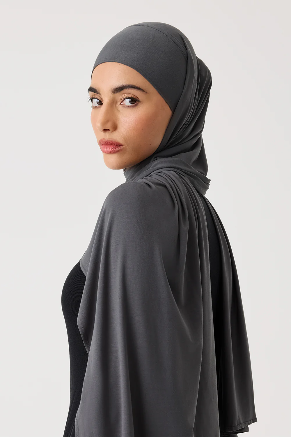 Jersey Bamboo Multi-Way Hijab 3-Pack - Slate, Graphite & Black - Image 3